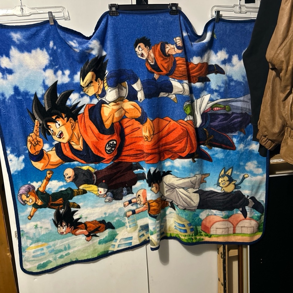 Fleece Throw Blanket - Blue and Orange
